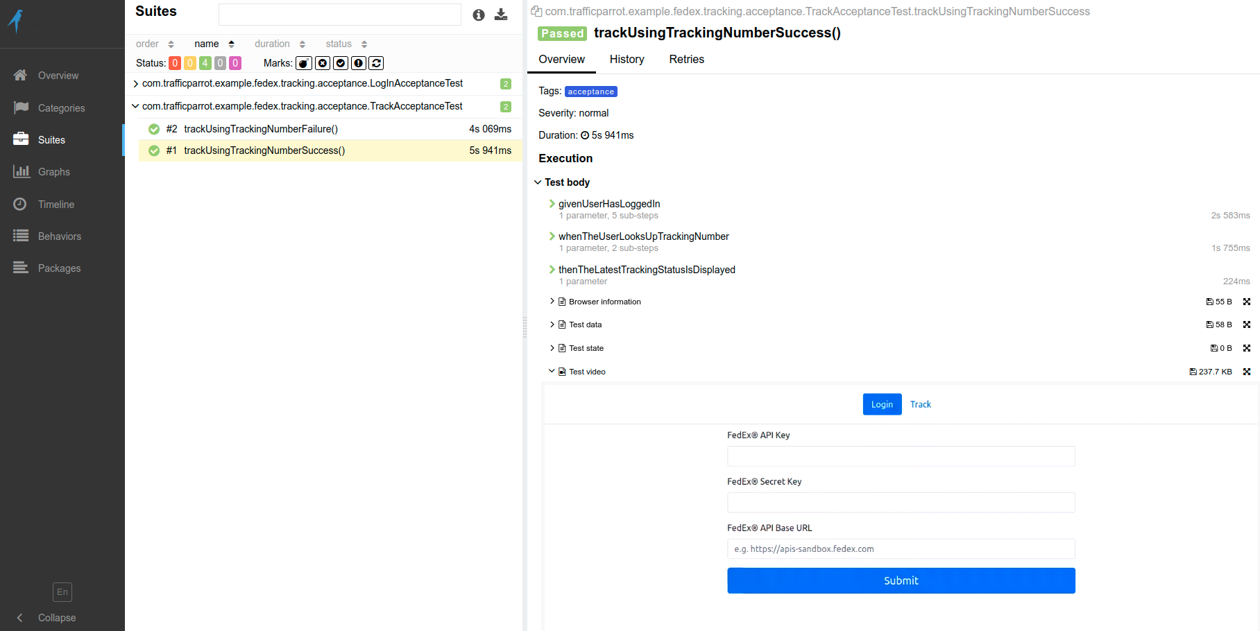 Sample acceptance test report